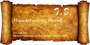 Theodorovits Dezső névjegykártya